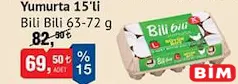 BİLİ BİLİ YUMURTA 15'Lİ 63-72 G